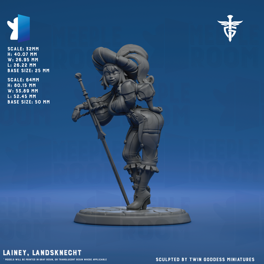 Lainey, Landsknecht by Twin Goddess Miniatures | Miniature | TTRPG | Unpainted | Print on Demand