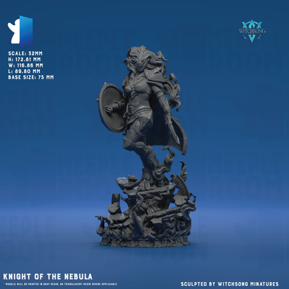 Knight of the Nebula by Witchsong Miniatures | Miniature | TTRPG | Unpainted | Print on Demand