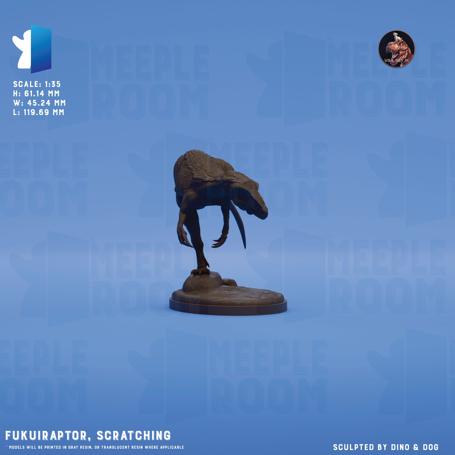 Fukuiraptor by Dino & Dog | Model Kit | Scale Model | Unpainted | Print on Demand