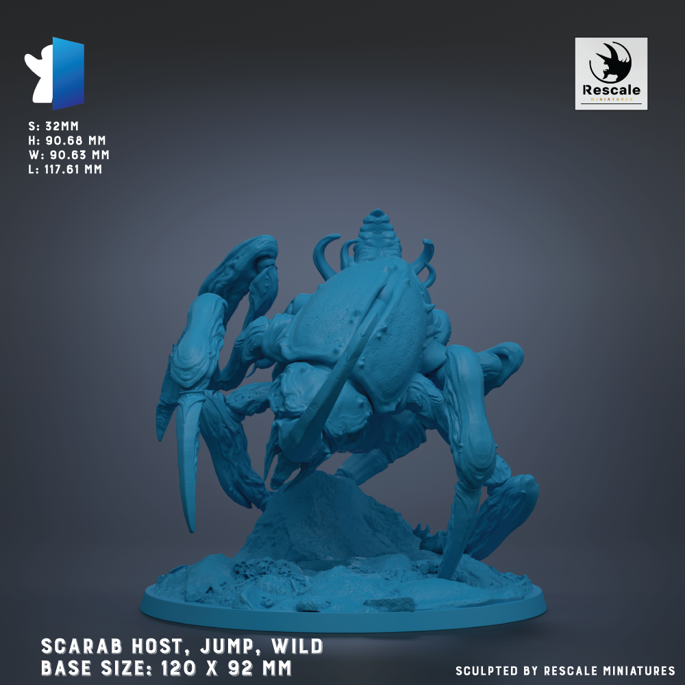The image is a 3D model of a blue crab-like creature, likely a figurine or toy, with a textured surface and a detailed design.