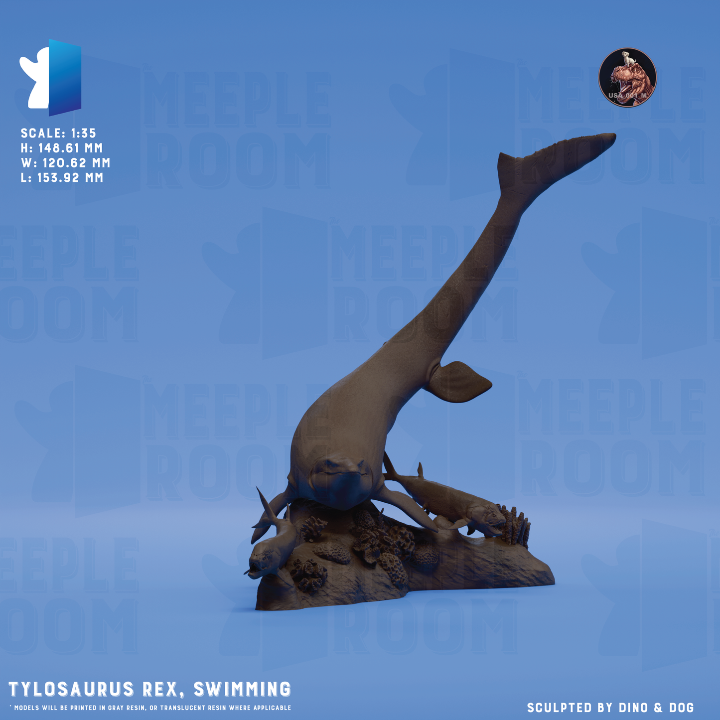 Tylosaurus Rex by Dino & Dog | Model Kit | Scale Model | Unpainted | Print on Demand
