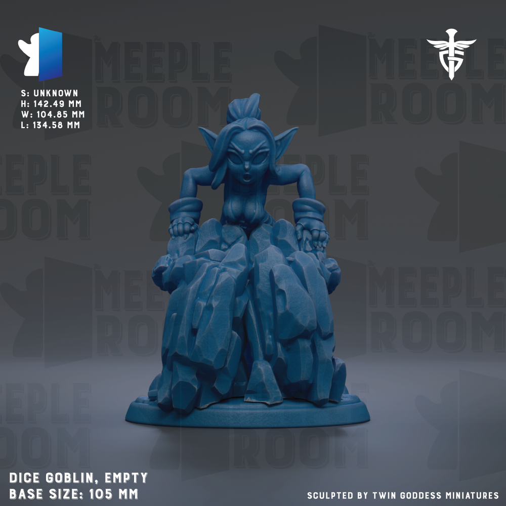 A figurine of a blue dragon-like creature sitting on a rock formation.