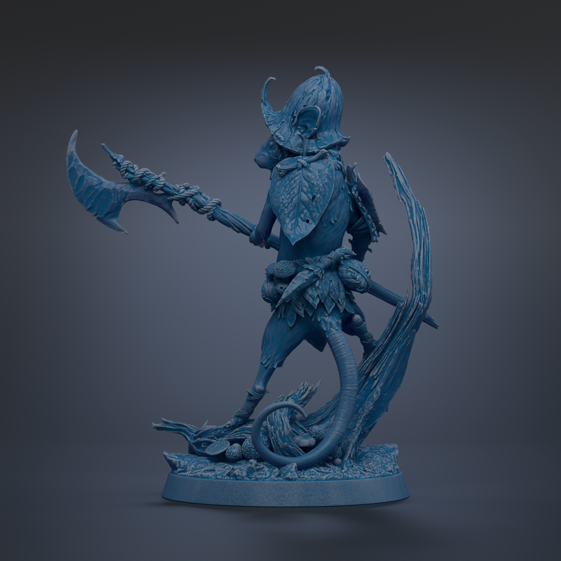 A detailed 3D model of a fantastical creature, possibly a dragon or serpent, with intricate details and a dynamic pose.