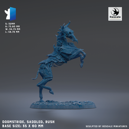 a blue, 3D-rendered model of a fantastical creature resembling a horse or a dragon, with intricate details and a dynamic pose.