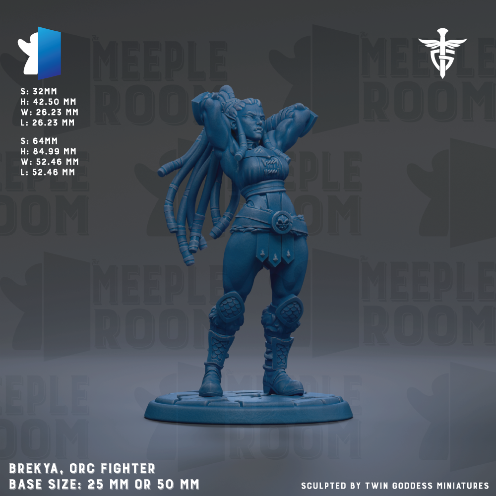 BREKYA, ORC FIGHTER BASE SIZE: 25 MM OR 50 MM