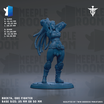 BREKYA, ORC FIGHTER BASE SIZE: 25 MM OR 50 MM