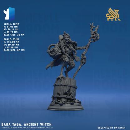 Baba Yaga, Ancient Witch by DM Stash | Miniature | TTRPG | Unpainted | Print on Demand