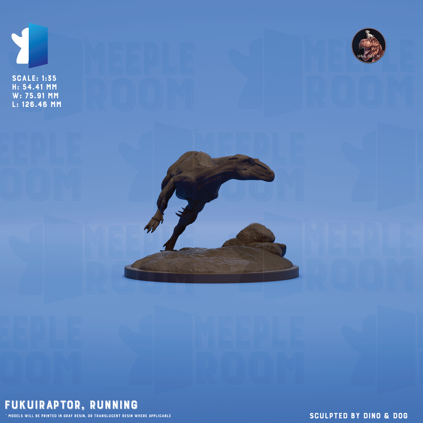 Fukuiraptor by Dino & Dog | Model Kit | Scale Model | Unpainted | Print on Demand