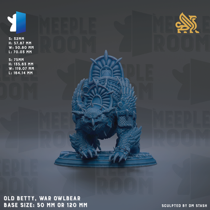 a blue statue of a demon on a platform