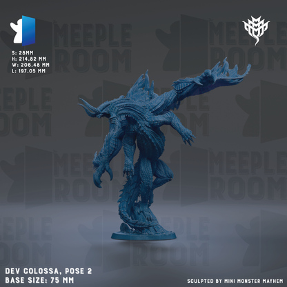 a blue plastic model of a creature with a large head