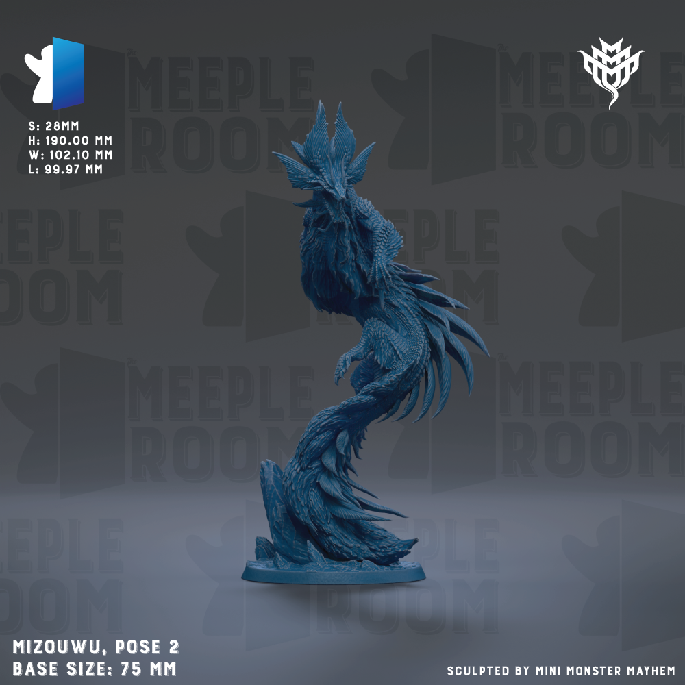 a blue, fantastical creature resembling a dragon or serpent, with intricate details and a unique, otherworldly appearance.