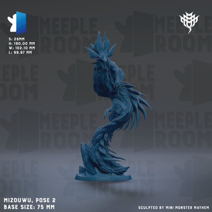 a blue, fantastical creature resembling a dragon or serpent, with intricate details and a unique, otherworldly appearance.