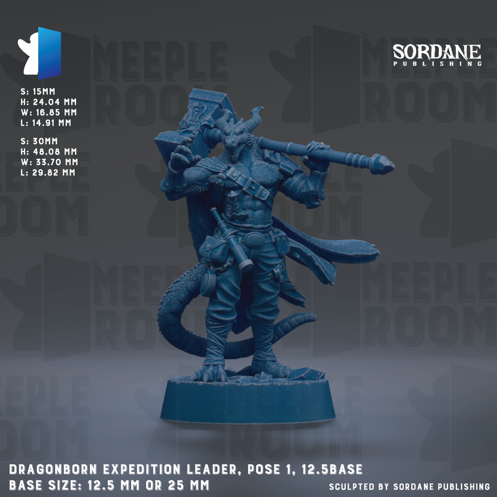 Dragonborn Expedition Leader, Pose 1, 12.5Base
