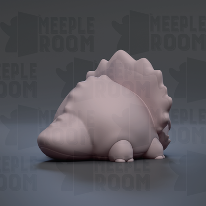 A 3D rendering of a pink, fluffy object resembling a small, furry creature or animal.