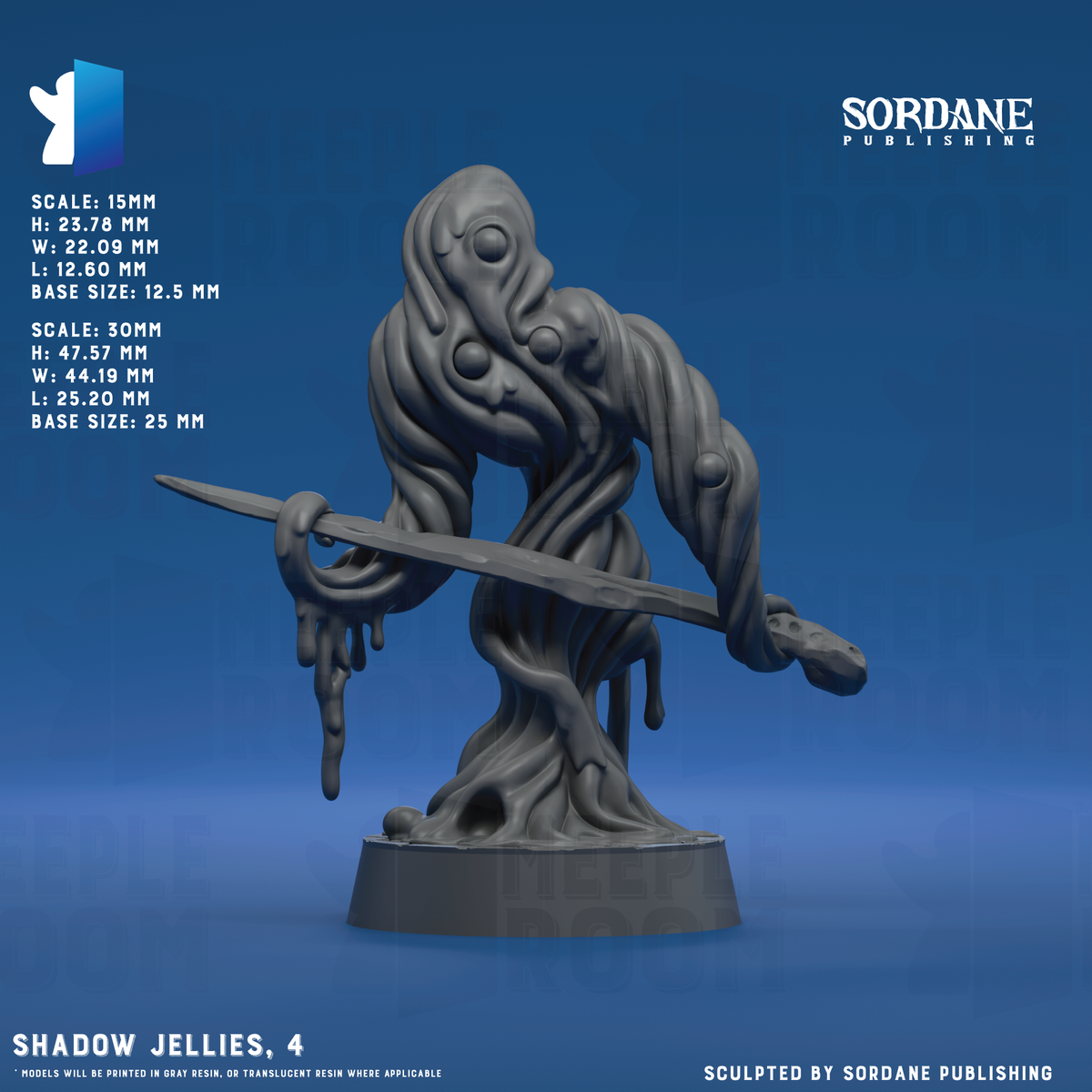 Shadow Jellies by Sordane Publishing | Miniature | TTRPG | Unpainted | Print on Demand
