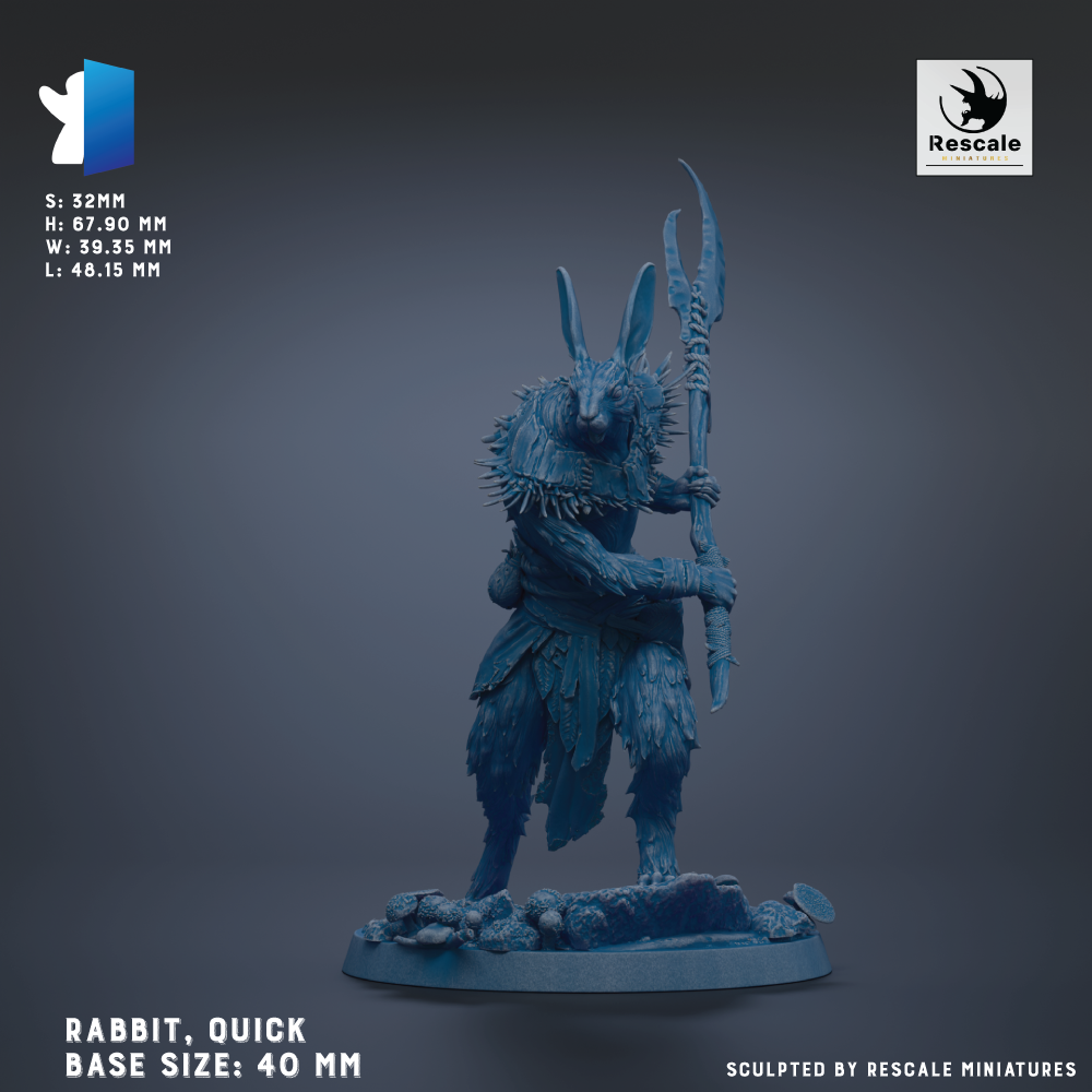 a blue statue of a demon holding a staff