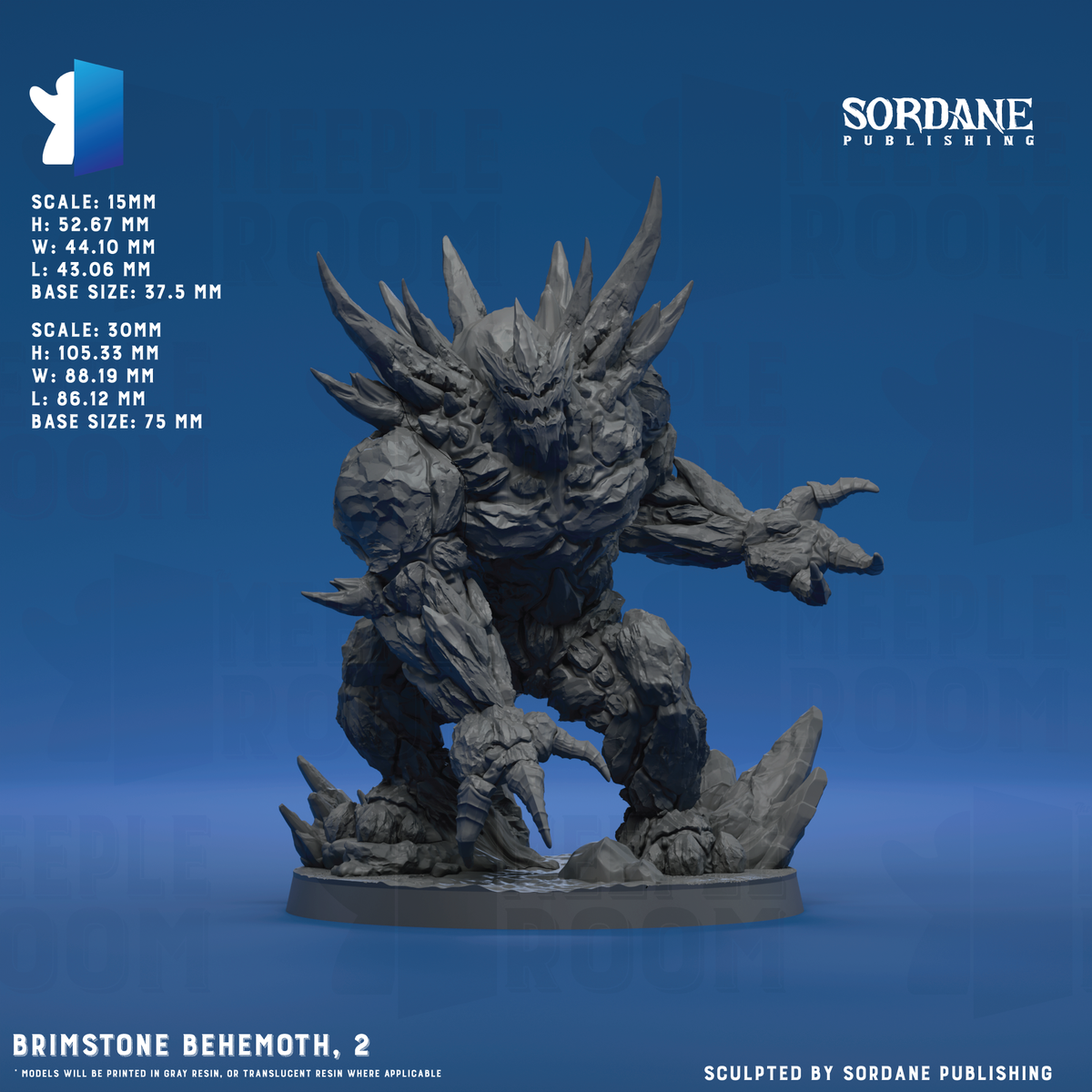 Brimstone Behemoth by Sordane Publishing | Miniature | TTRPG | Unpainted | Print on Demand