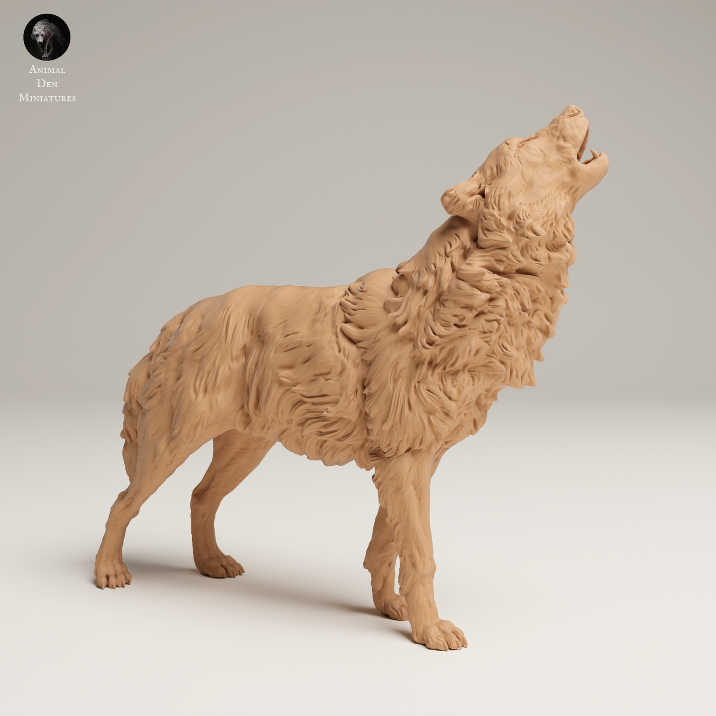 a wooden sculpture of a dog with its mouth open