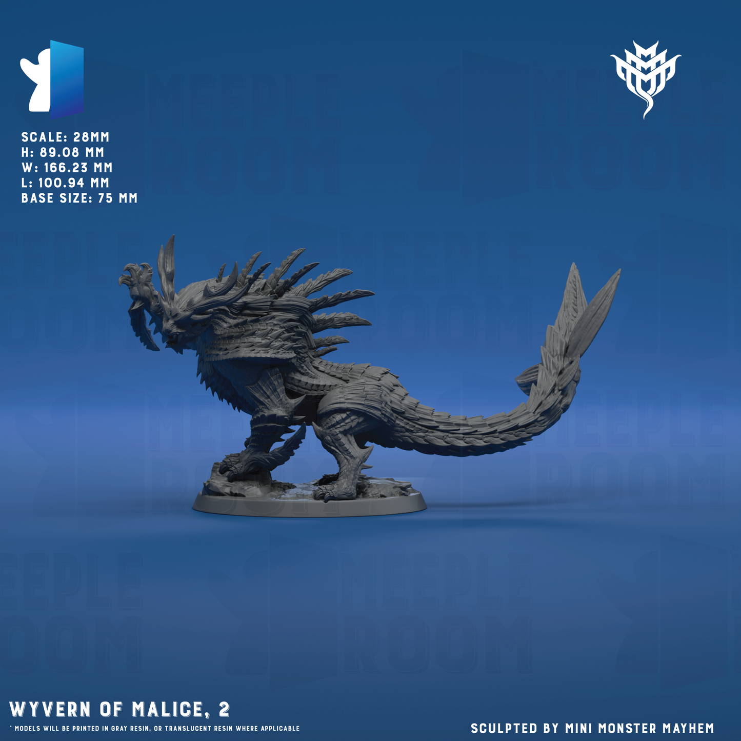 Wyvern of Malice by Mini Monster Mayhem | Miniature | TTRPG | Unpainted | Print on Demand
