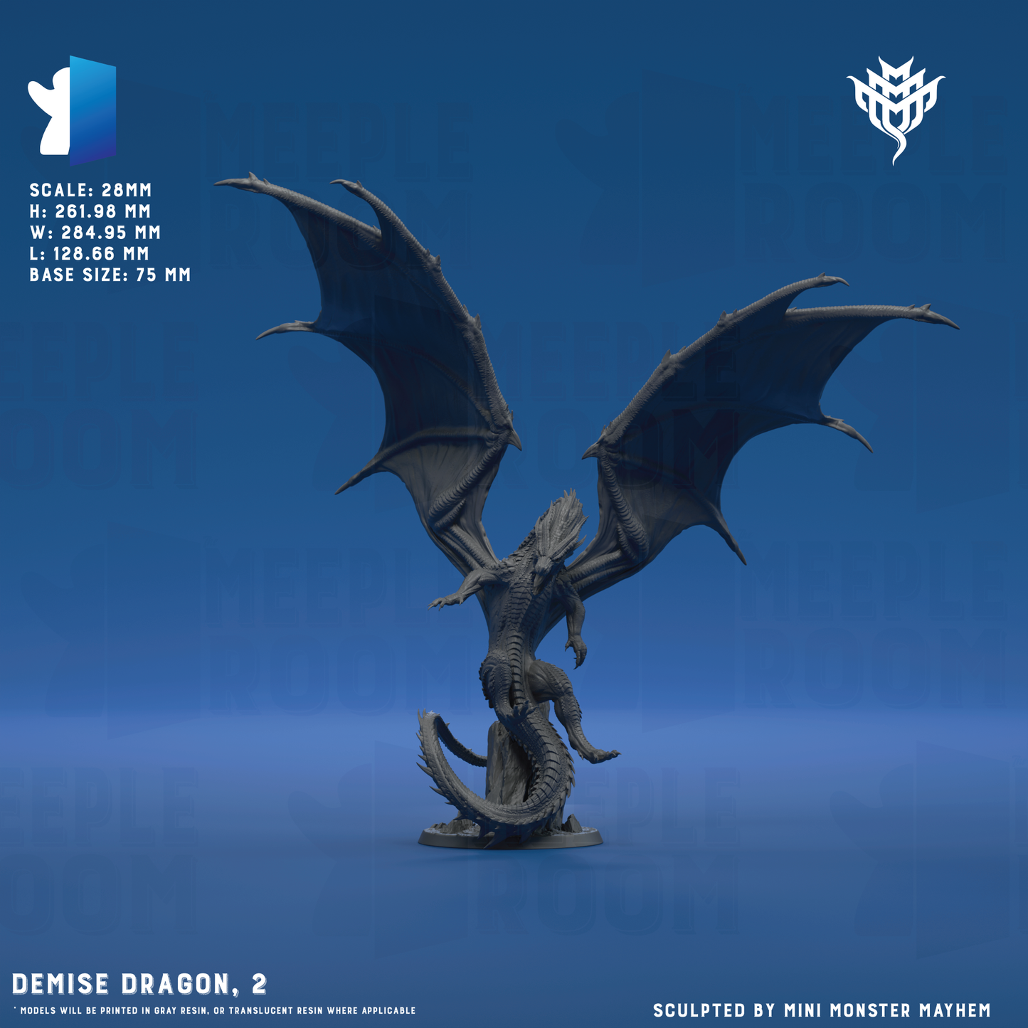 Demise Dragon by Mini Monster Mayhem | Miniature | TTRPG | Unpainted | Print on Demand