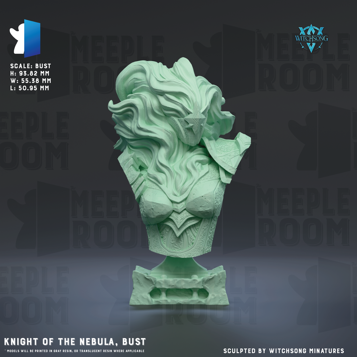 Knight of the Nebula, Bust by Witchsong Miniatures | Miniature | TTRPG | Unpainted | Print on Demand
