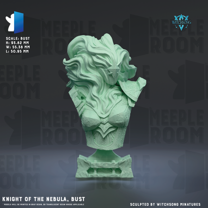 Knight of the Nebula, Bust by Witchsong Miniatures | Miniature | TTRPG | Unpainted | Print on Demand