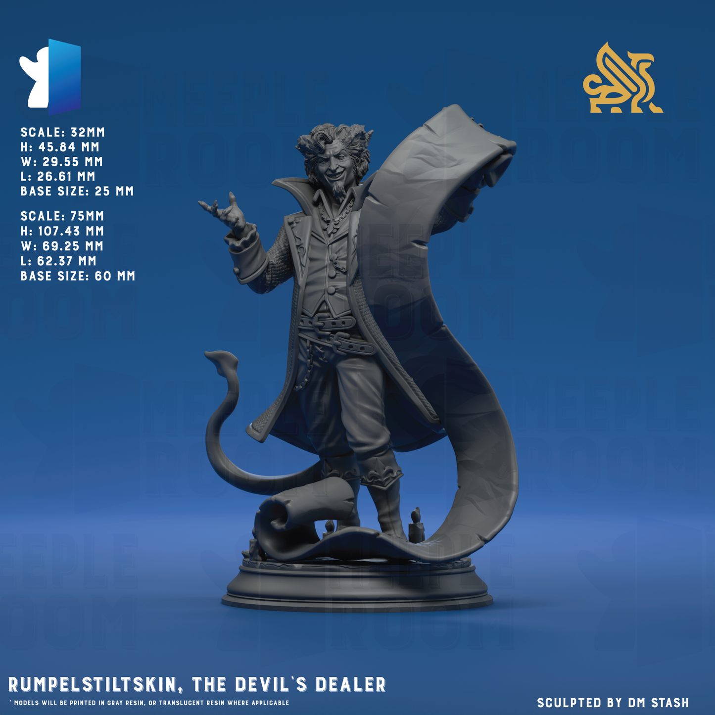 Rumpelstiltskin, the Devil's Dealer by DM Stash | Miniature | TTRPG | Unpainted | Print on Demand