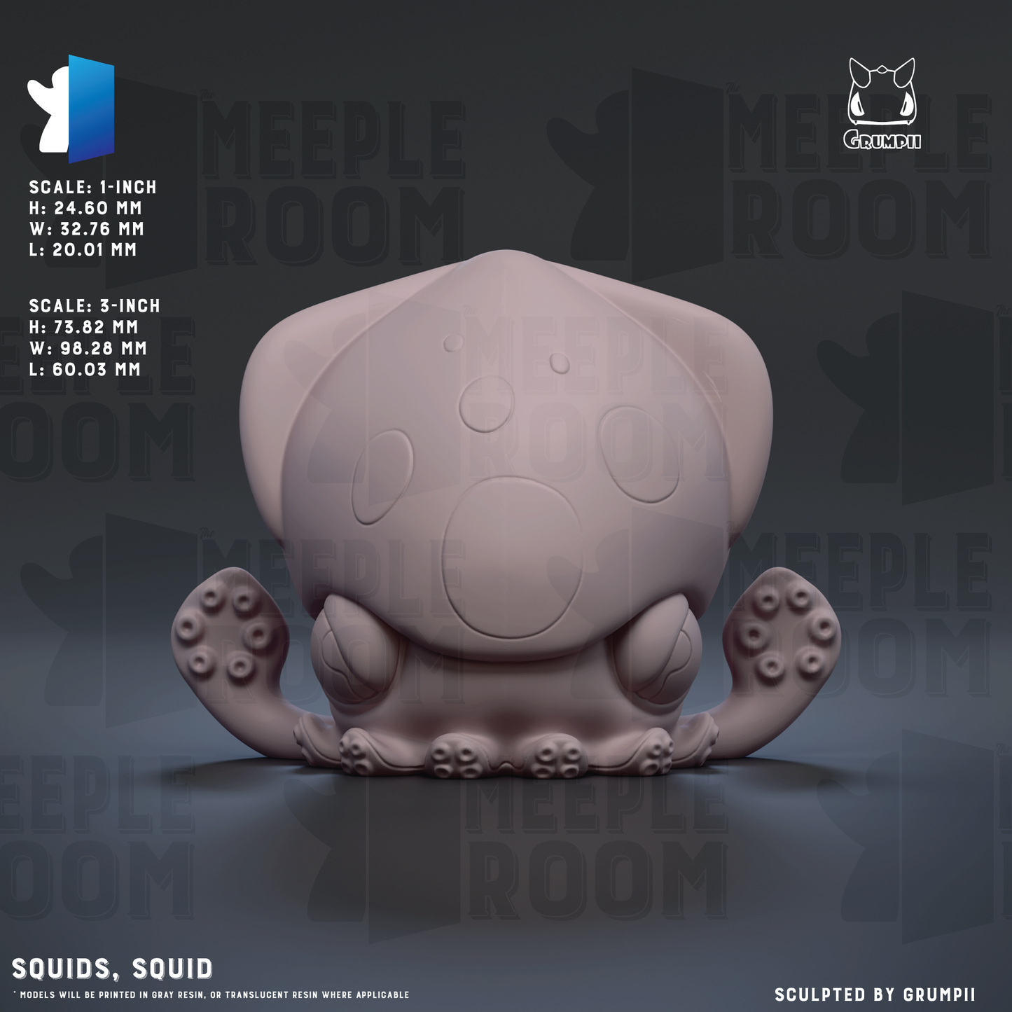 Squids by Grumpii | Miniature | TTRPG | Unpainted | Print on Demand