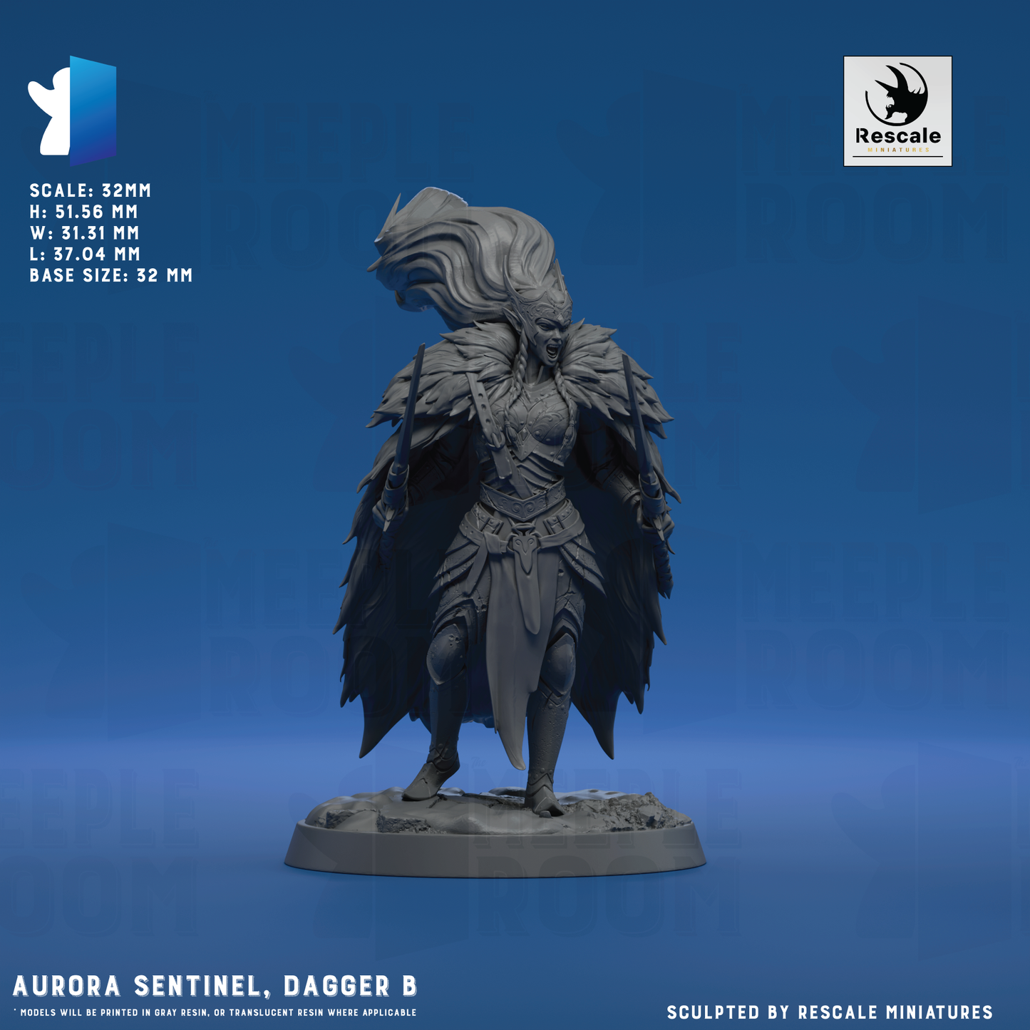 Aurora Sentinel by Rescale Miniatures | Miniature | TTRPG | Unpainted | Print on Demand