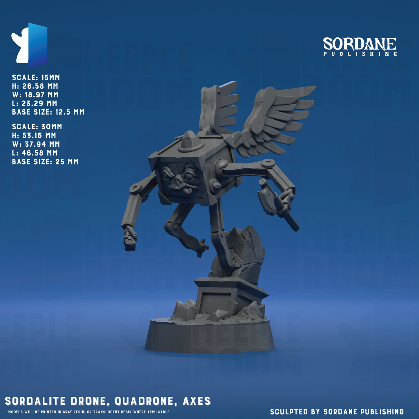 Sordalite Drone, Quadrone by Sordane Publishing | Miniature | TTRPG | Unpainted | Print on Demand