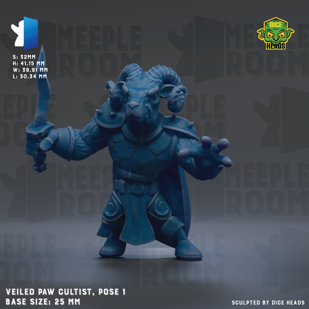 a blue plastic figurine of a demon with a sword