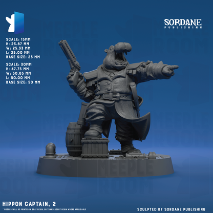 Hippon Captain by Sordane Publishing | Miniature | TTRPG | Unpainted | Print on Demand