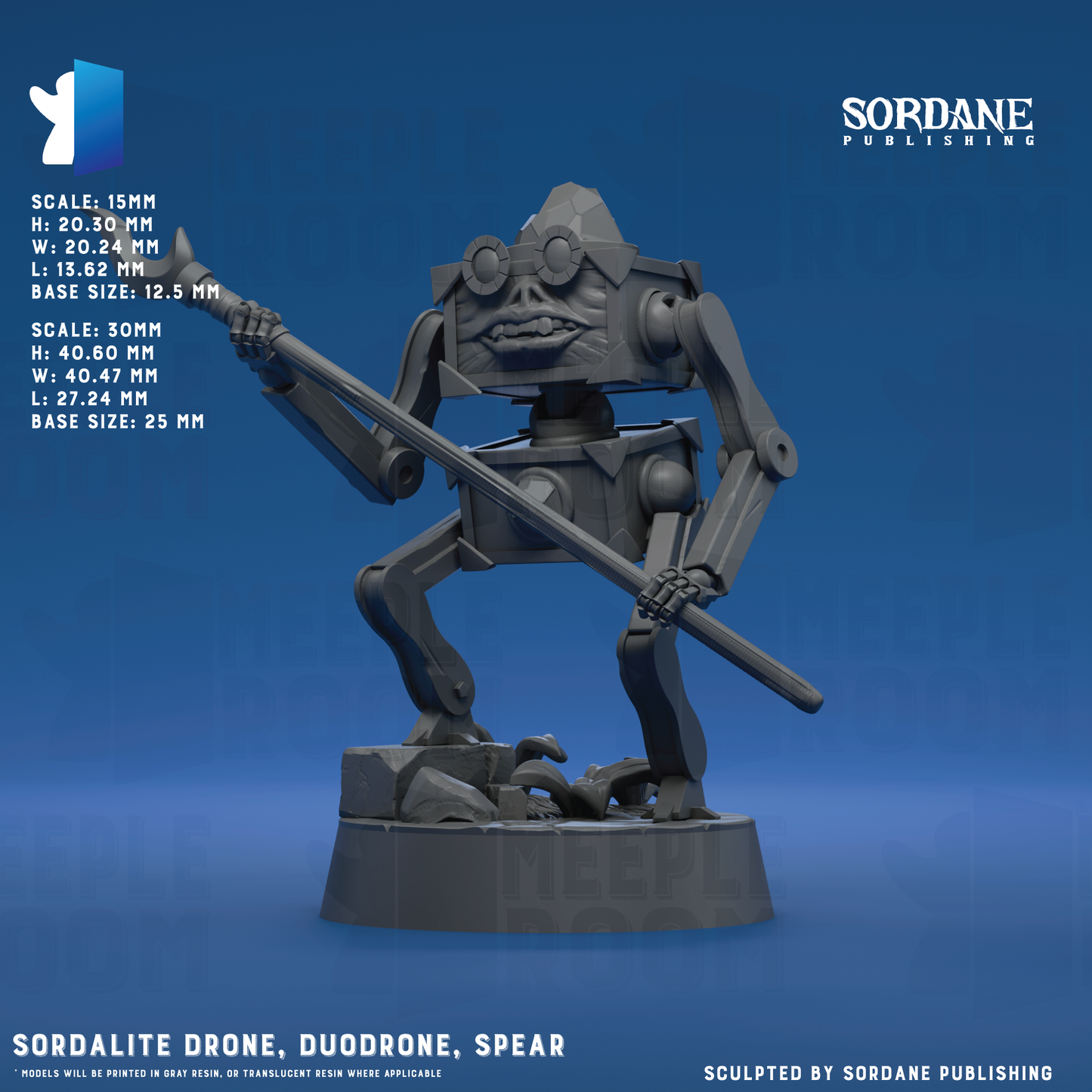 Sordalite Drone, Duodrone by Sordane Publishing | Miniature | TTRPG | Unpainted | Print on Demand