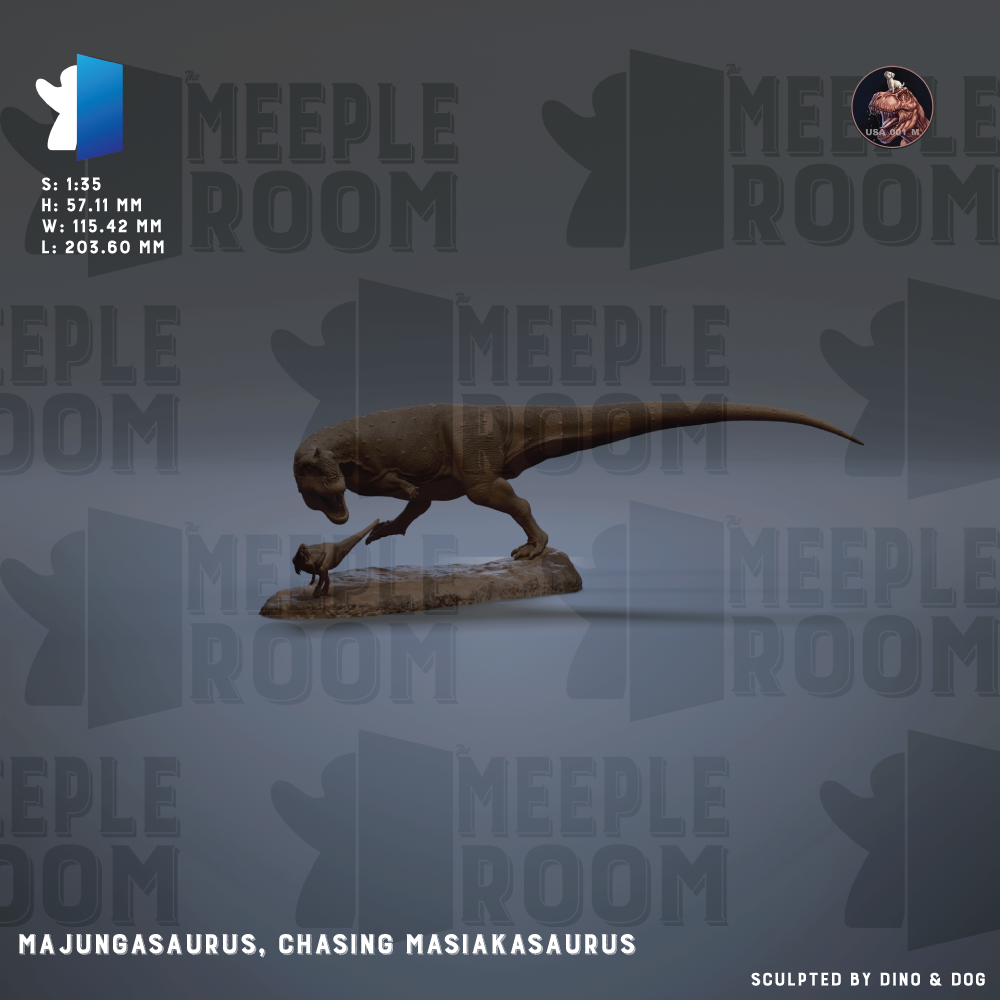 The image is a collage featuring a large brown dinosaur statue, specifically a meekesaurus, in various poses and settings. The collage includes text that provides information about the dinosaur, such as its size, dimensions, and the room it is in. The collage is a creative and artistic representation of the meekesaurus, showcasing its unique features and characteristics.