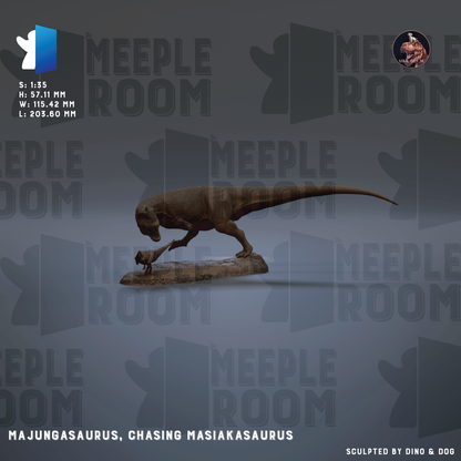 The image is a collage featuring a large brown dinosaur statue, specifically a meekesaurus, in various poses and settings. The collage includes text that provides information about the dinosaur, such as its size, dimensions, and the room it is in. The collage is a creative and artistic representation of the meekesaurus, showcasing its unique features and characteristics.