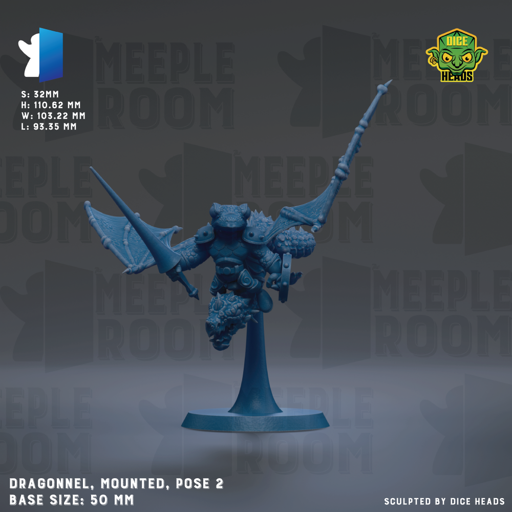 a blue plastic model of a dragon mounted pose