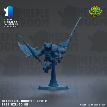 a blue plastic model of a dragon mounted pose