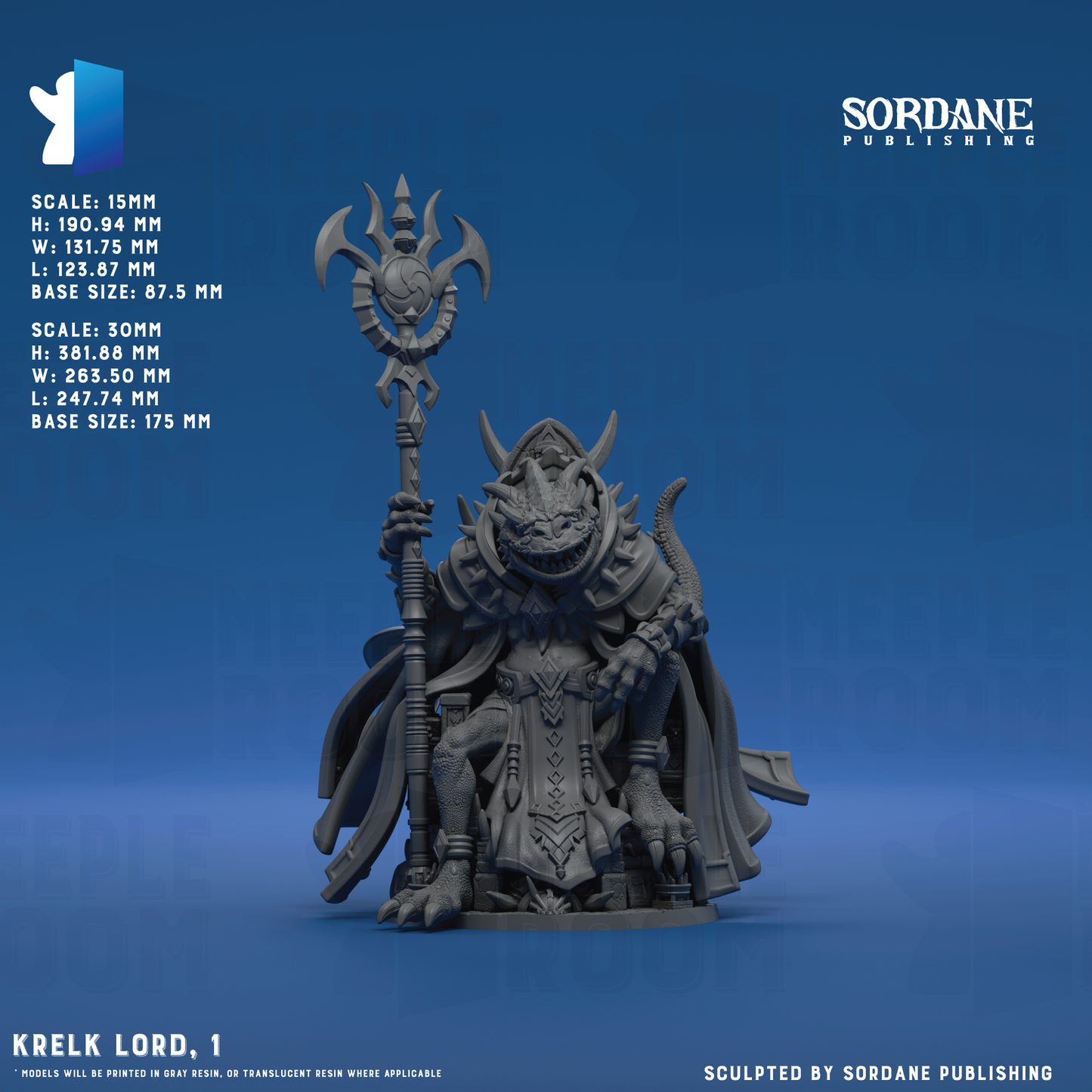 Krelk Lord by Sordane Publishing | Miniature | TTRPG | Unpainted | Print on Demand