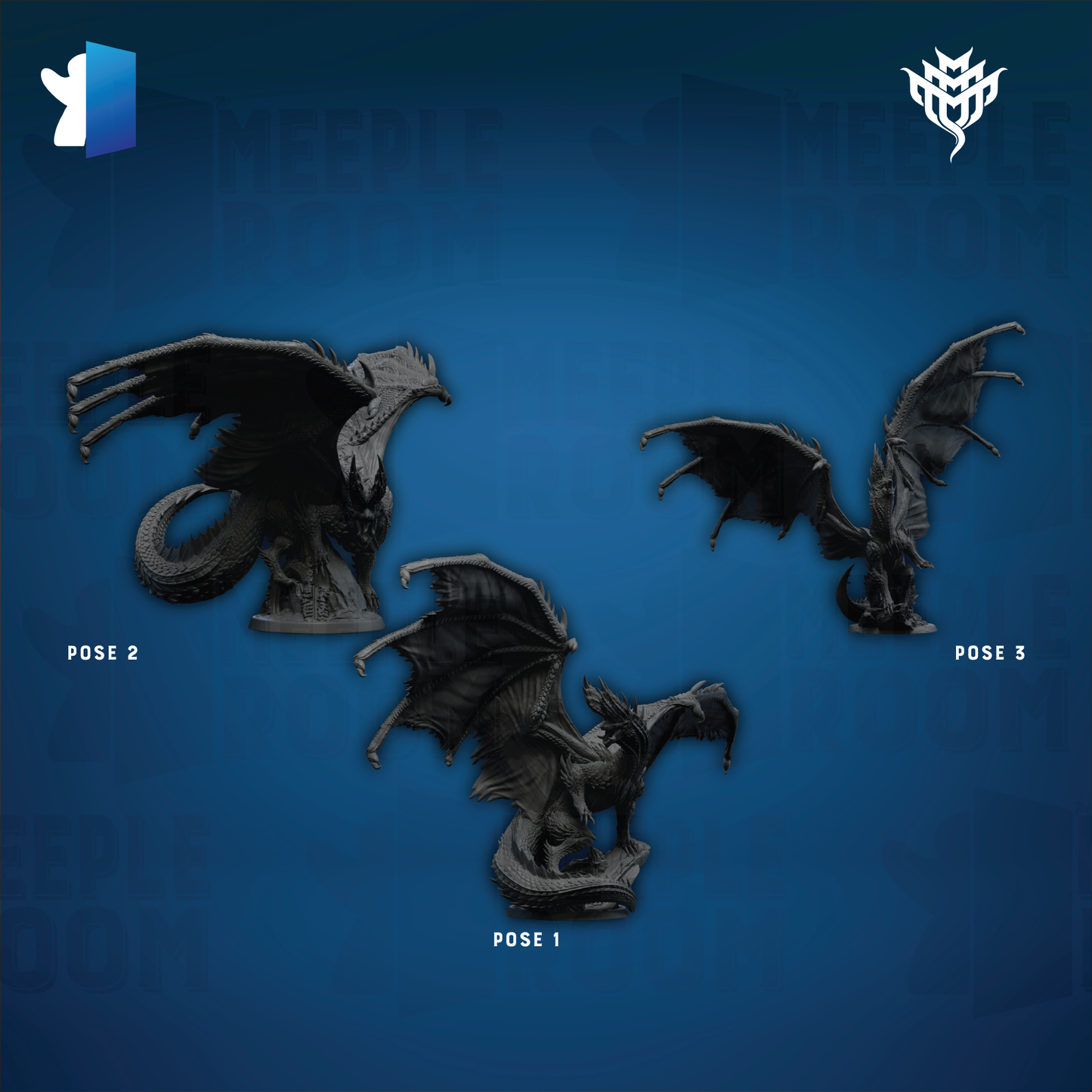 Blazing Black Dragon by Mini Monster Mayhem | Miniature | TTRPG | Unpainted | Print on Demand