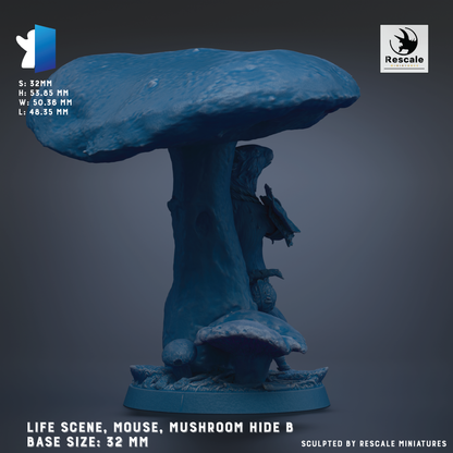 a blue sculpture of a mushroom with a bird on it