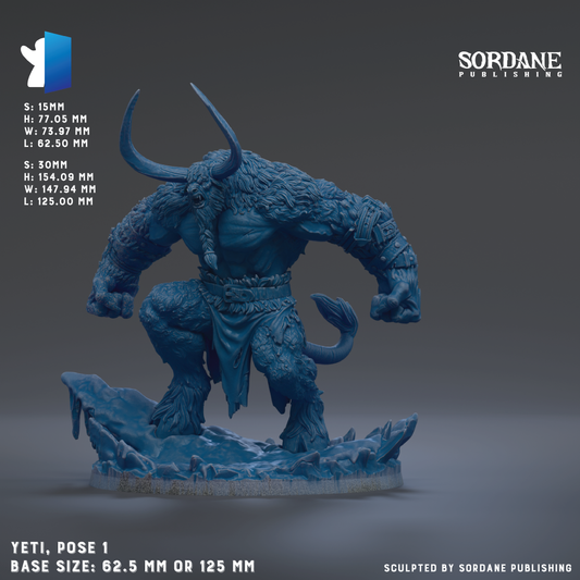 a blue, monstrous creature with horns and a large body, standing on a rocky surface.
