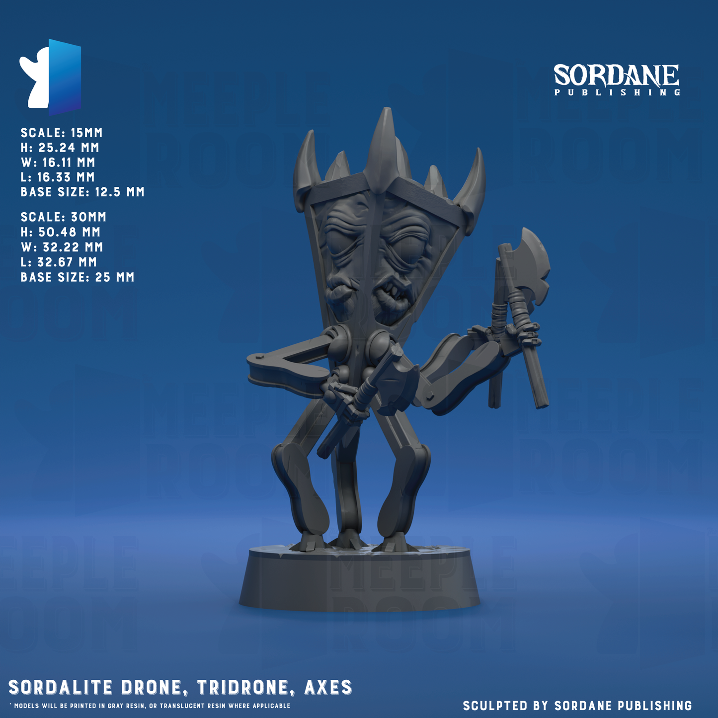 Sordalite Drone, Tridrone by Sordane Publishing | Miniature | TTRPG | Unpainted | Print on Demand