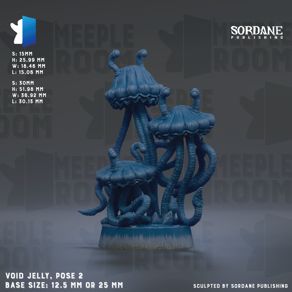 The image is a 3D rendering of a blue jellyfish-like creature with multiple tentacles, displayed on a blue base.