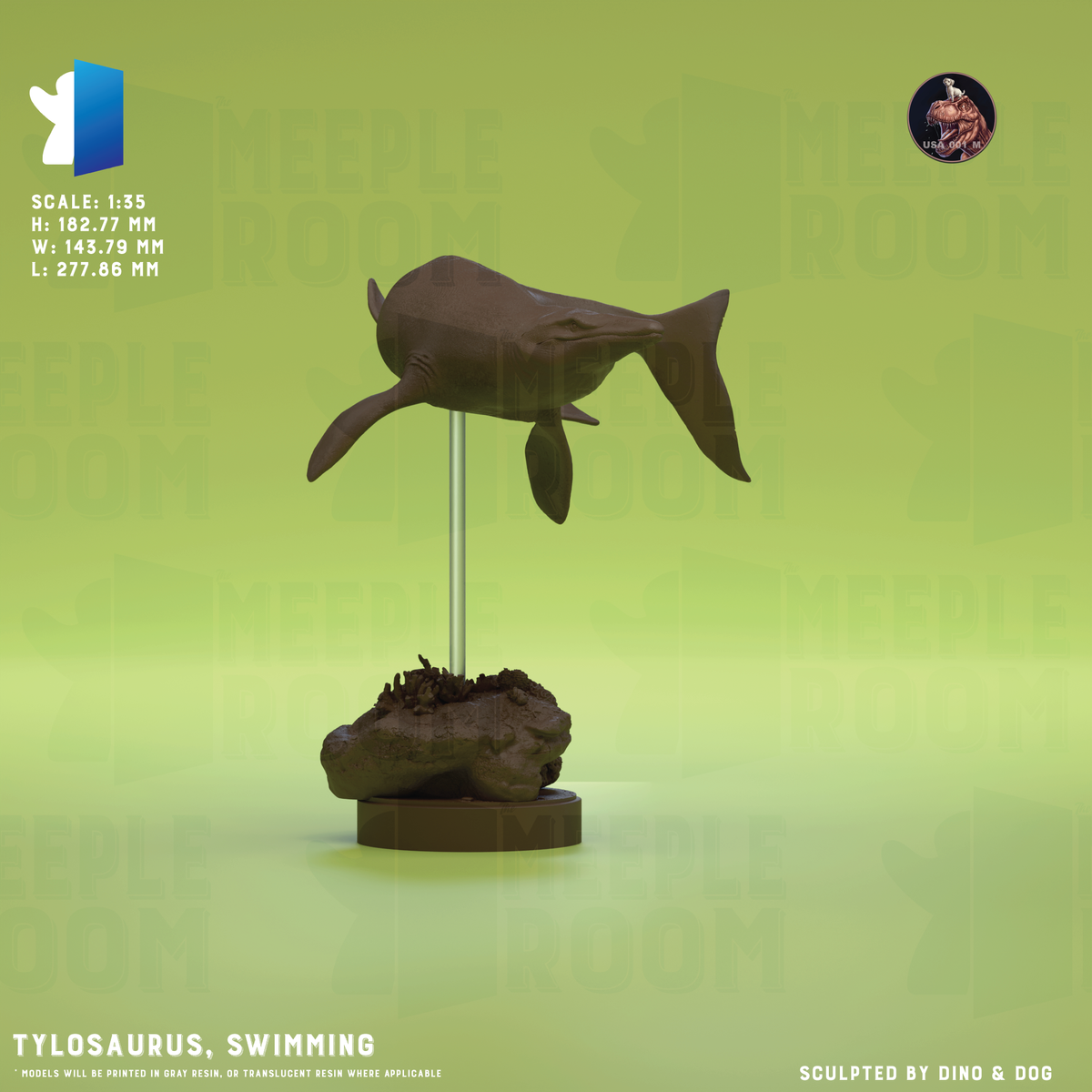 Tylosaurus by Dino & Dog | Miniature | TTRPG | Unpainted | Print on Demand