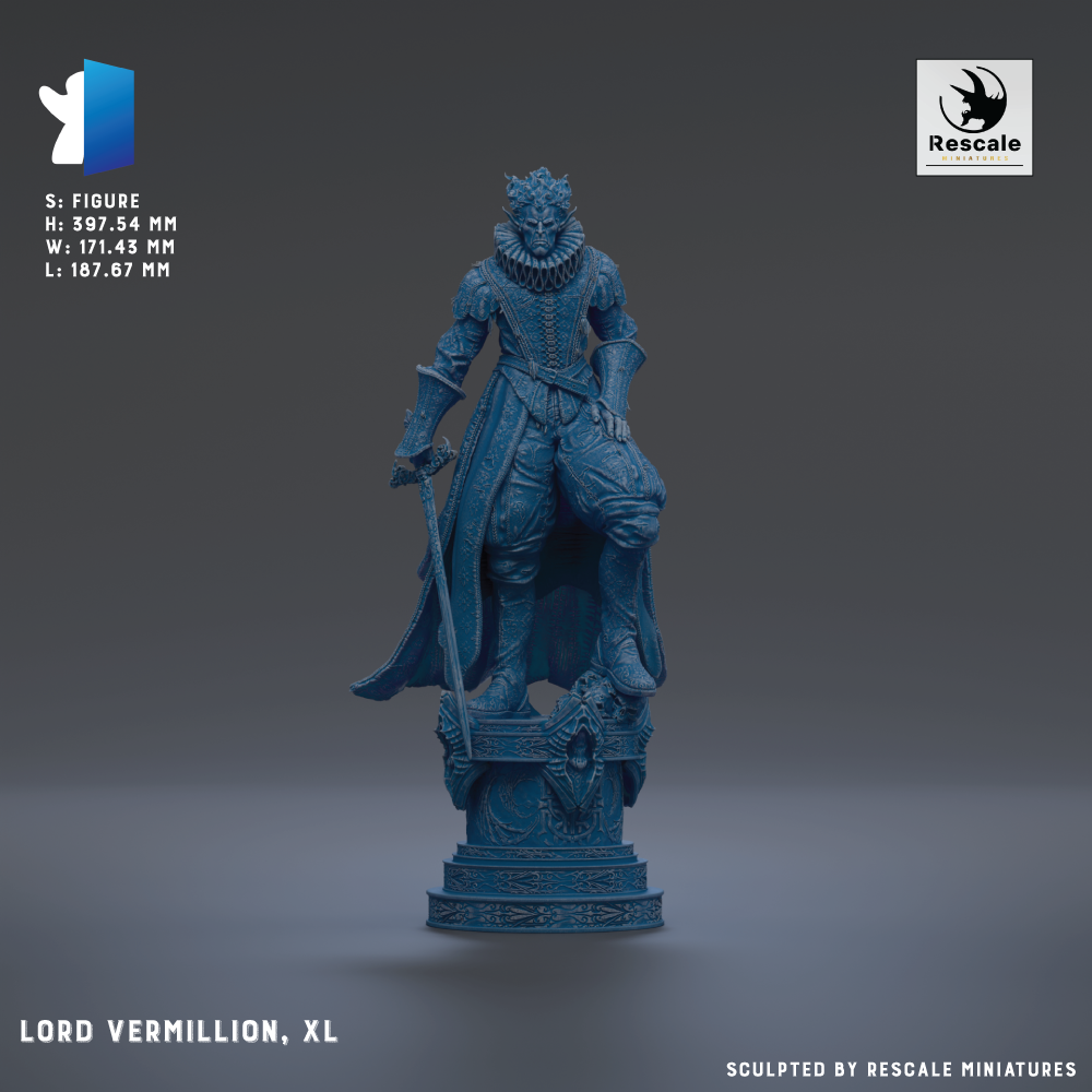 A 3D rendering of a blue statue of a figure, likely a character from a video game or other digital media. The figure is standing on a pedestal and holding a sword in its hand. The statue appears to be a sculpted representation of a character from a fantasy or adventure setting.