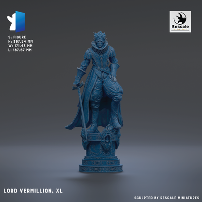 A 3D rendering of a blue statue of a figure, likely a character from a video game or other digital media. The figure is standing on a pedestal and holding a sword in its hand. The statue appears to be a sculpted representation of a character from a fantasy or adventure setting.