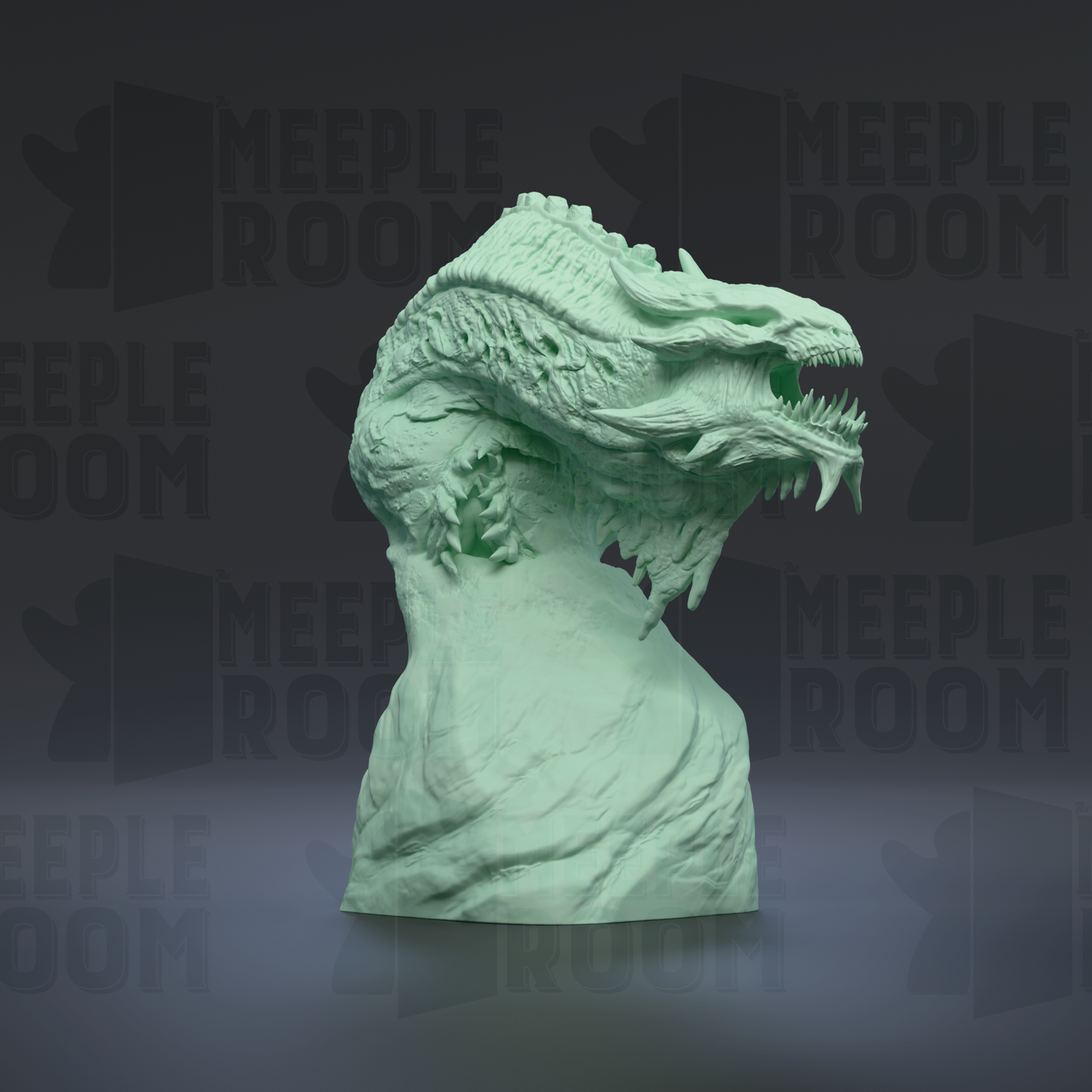 Demonic Dragon, Adult, Open Mouth, Bust by Dino & Dog | Miniature | TTRPG | Unpainted | Print on Demand
