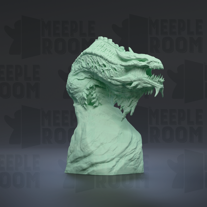 Demonic Dragon, Adult, Open Mouth, Bust by Dino & Dog | Miniature | TTRPG | Unpainted | Print on Demand