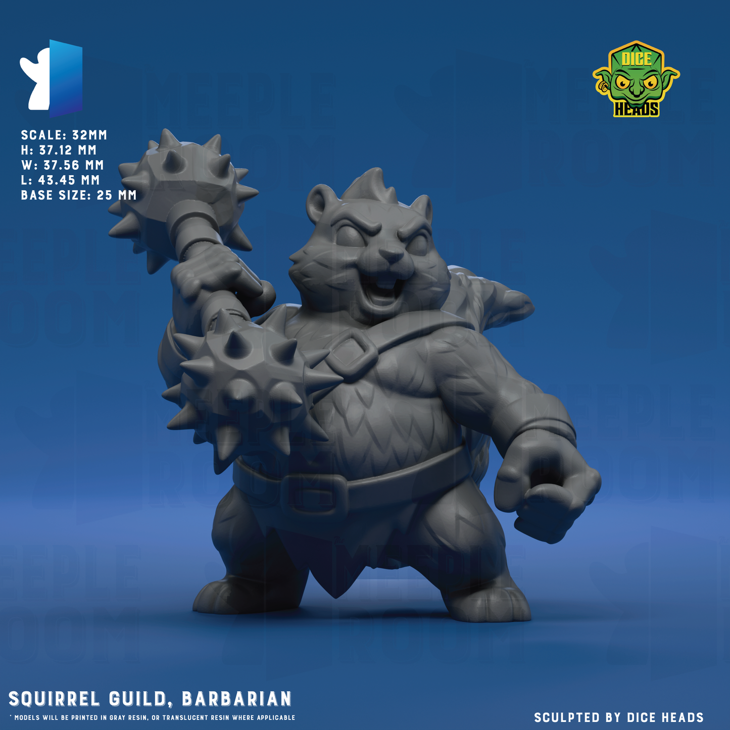 Squirrel Guild by Dice Heads | Miniature | TTRPG | Unpainted | Print on Demand