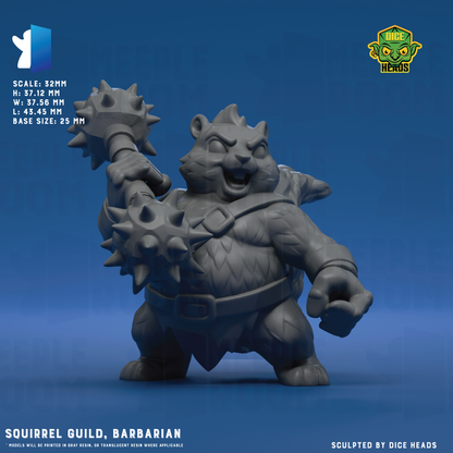 Squirrel Guild by Dice Heads | Miniature | TTRPG | Unpainted | Print on Demand